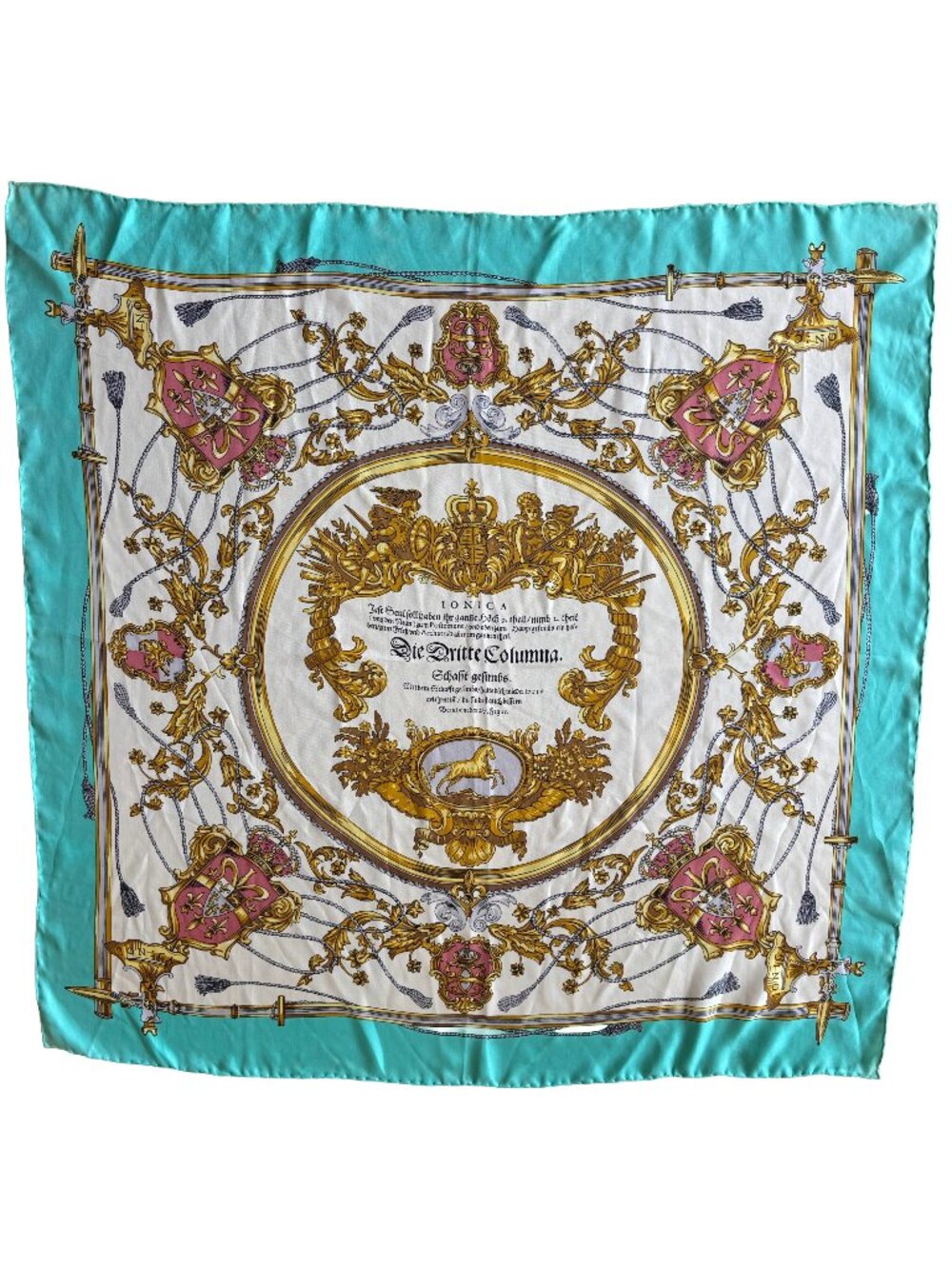 Vintage Silk Ionica Square Scarf Twill Silk Scarf, Vintage Silk Muffler